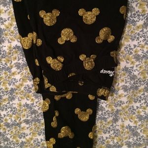 Torrid black and gold glitter Mickey leggings